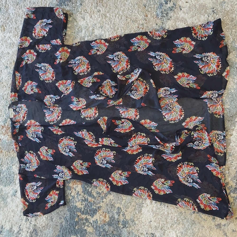 Turquoise Haven skull kimono